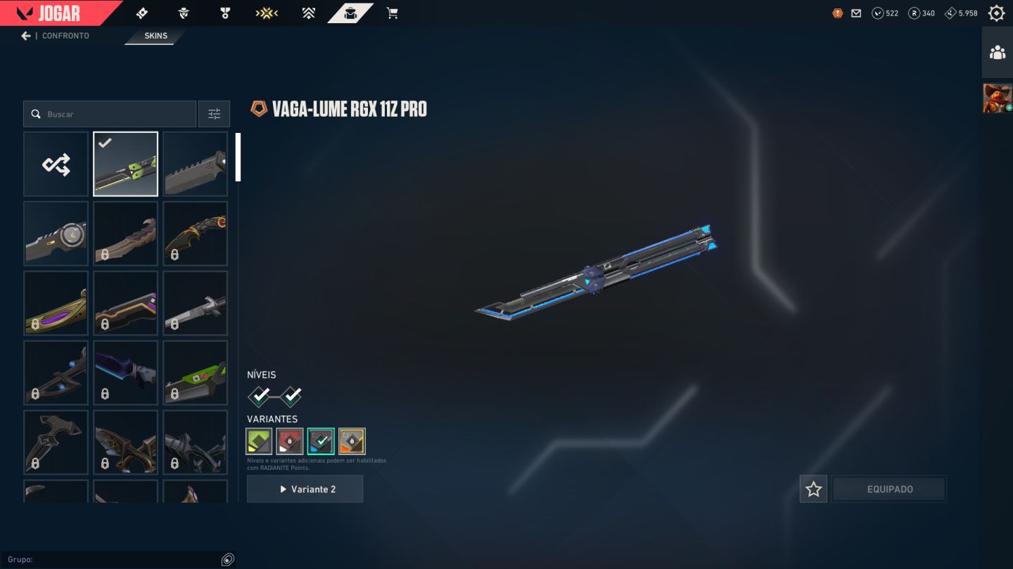 CONTA VALORANT FULL | CHAMPIONS 2022 + VANDAL ANCIFOGO + FACA RGX 11Z PRO