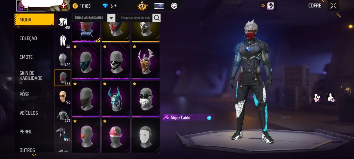 Conta Free Fire - PRIME 8 + RAGNAROK +600 Peitas (Recuperação ativa)
