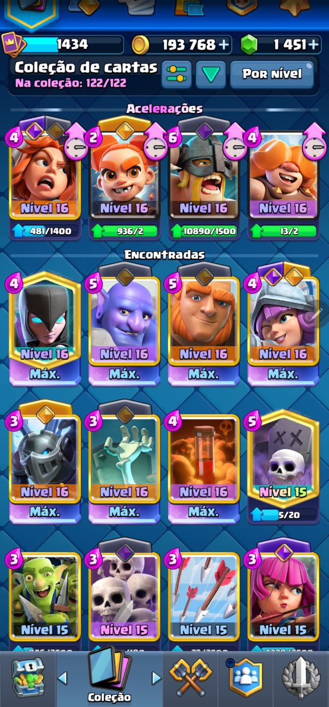 CONTA CLASH ROYALE | 12.2K TROFÉUS (ARENA 29) | 122/122 CARTAS (100%) | NÍVEL 16