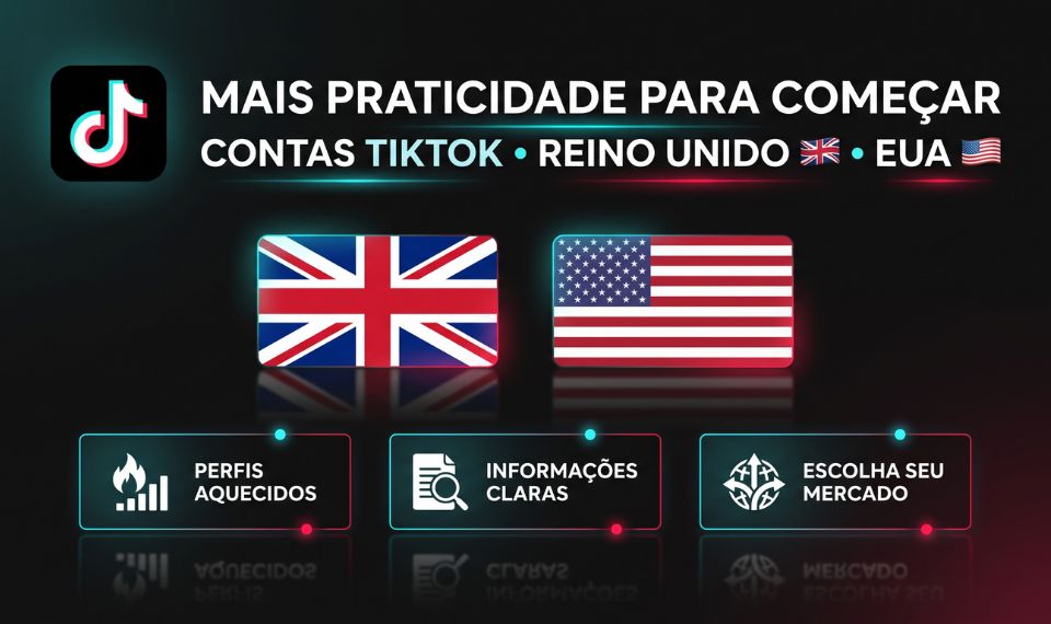 Contas TikTok REINO UNIDO, e EUA aquecidas, seguras e saudáveis.