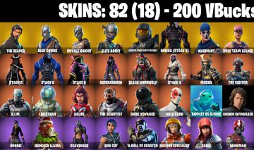 CONTA FORTNITE com SALVE MUNDO FUNDADOR| The Reaper | Blue Squire e 82 SKINS