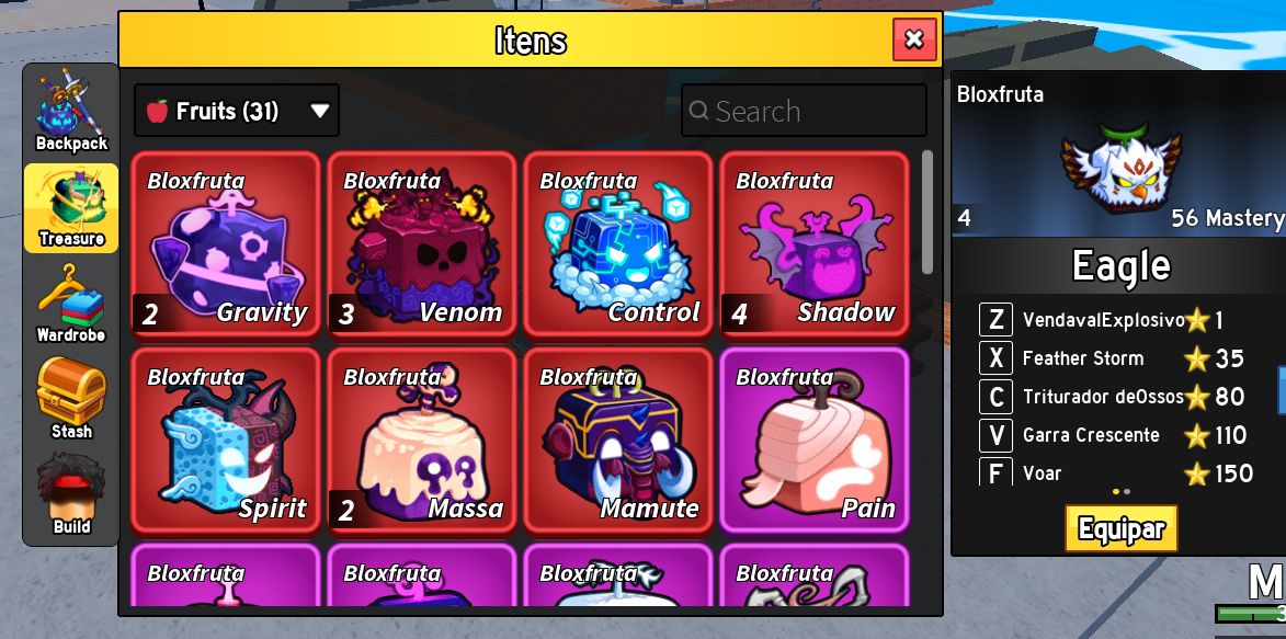 Conta de blox fruits completa com Dragon, tiger e kitsune Permanente e gamepass