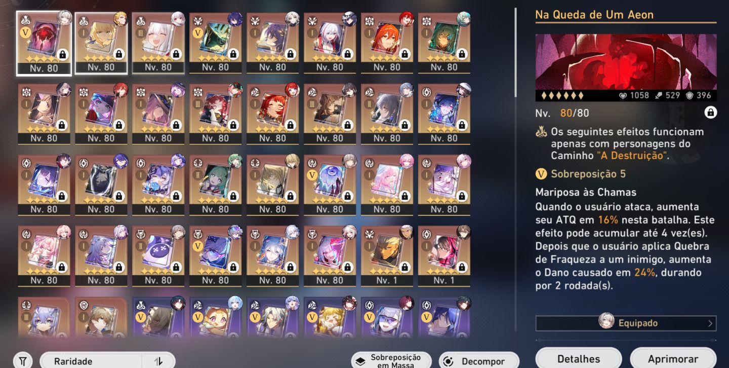 Conta WHALE de star rail. 6 personagens E6 LIMITADOS