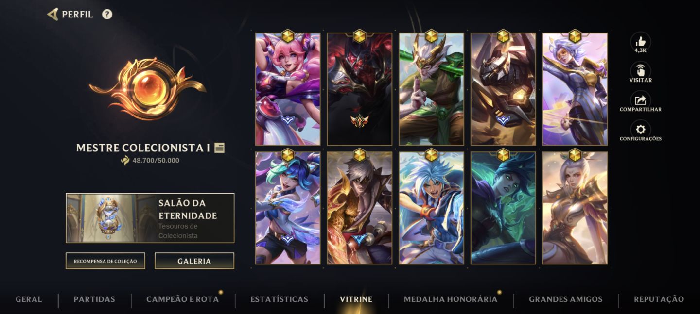 Conta de wild rift bem completa