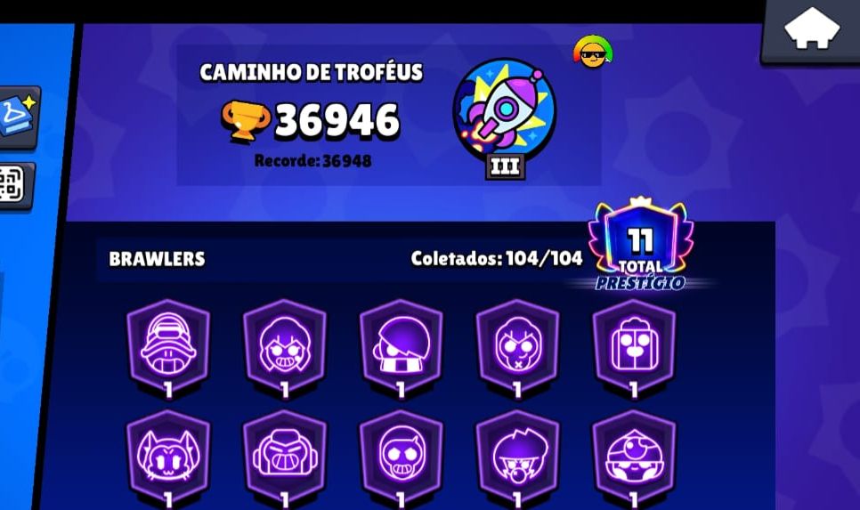 Conta brawl stars com muitas skins e todos os brawlers