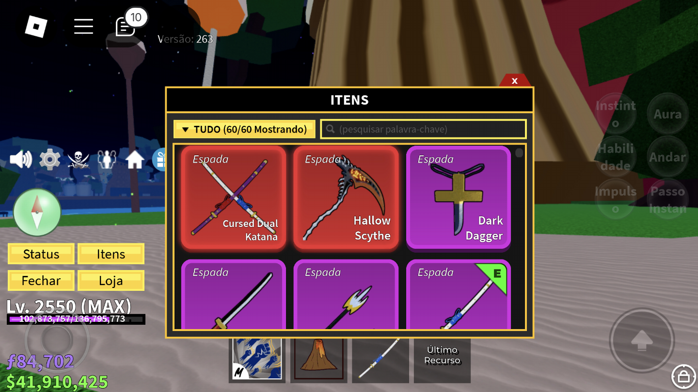 CONTA BLOX FRUITS[KITSUNE E MUITAS MÍTICAS NO INV][CDK,SOUL GUITTAR E HALLOW SC