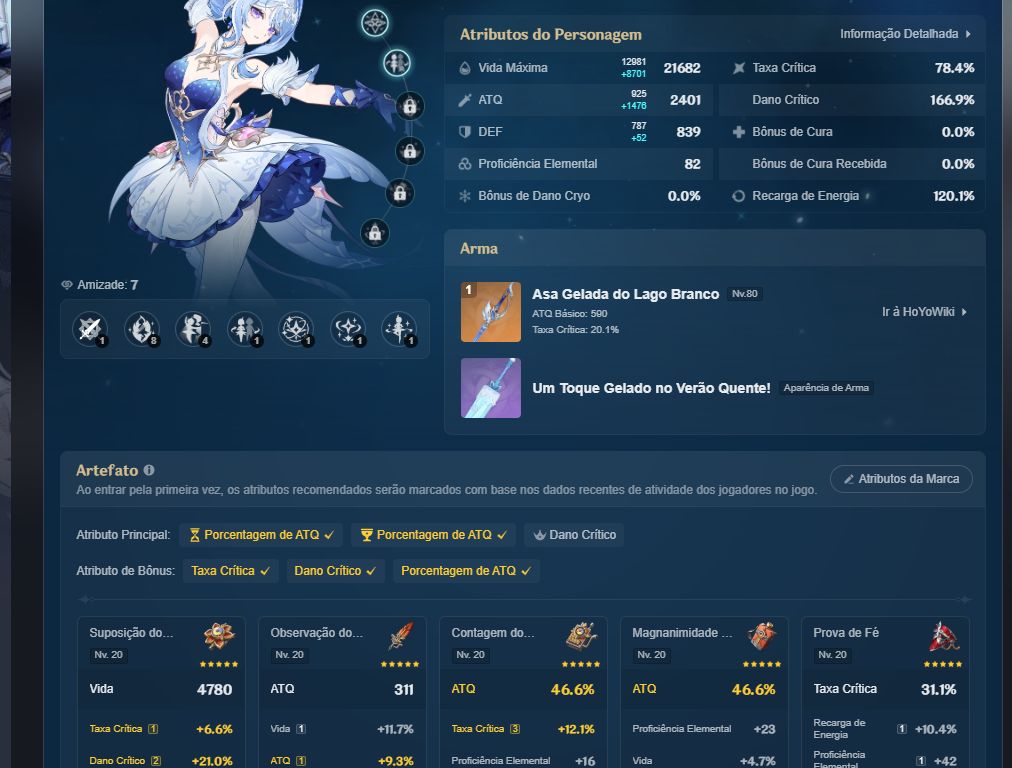 Genshin Impact AR56 Odette c2 r1, Flins, Ineffa c0r1, Arlecchino