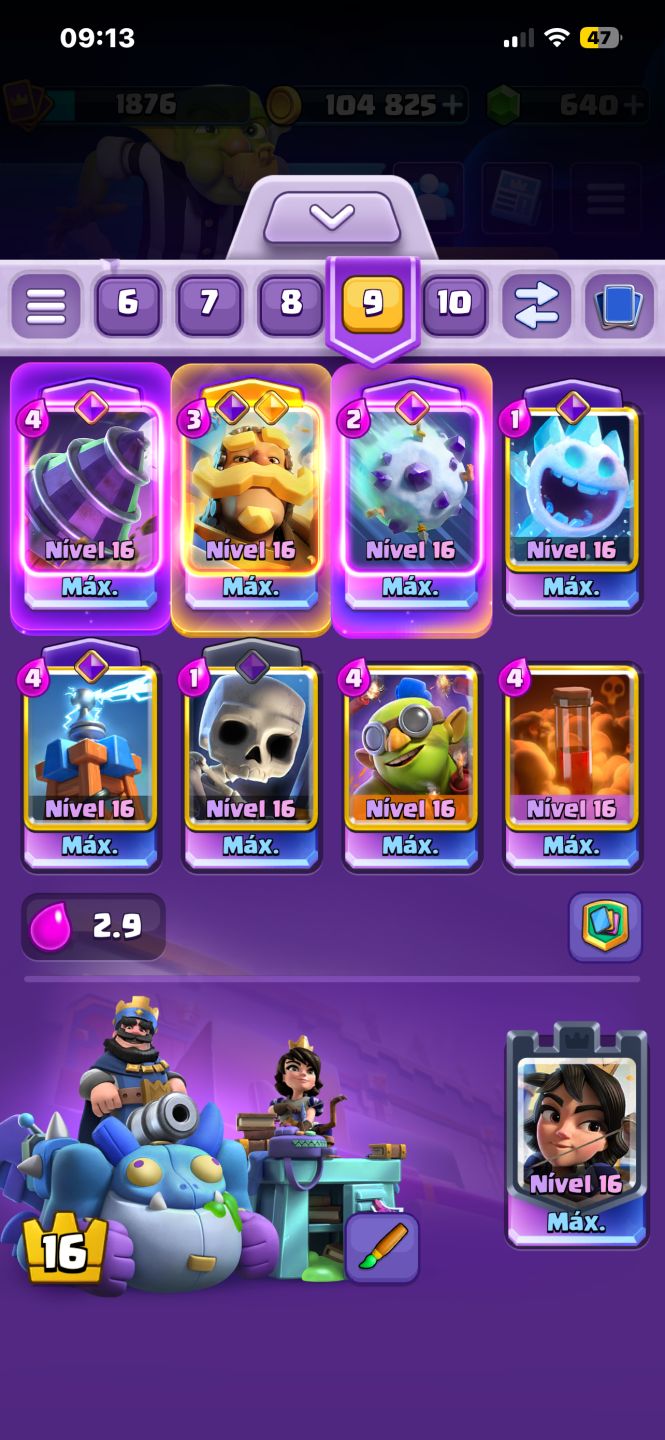 Conta clash royale bem tunada