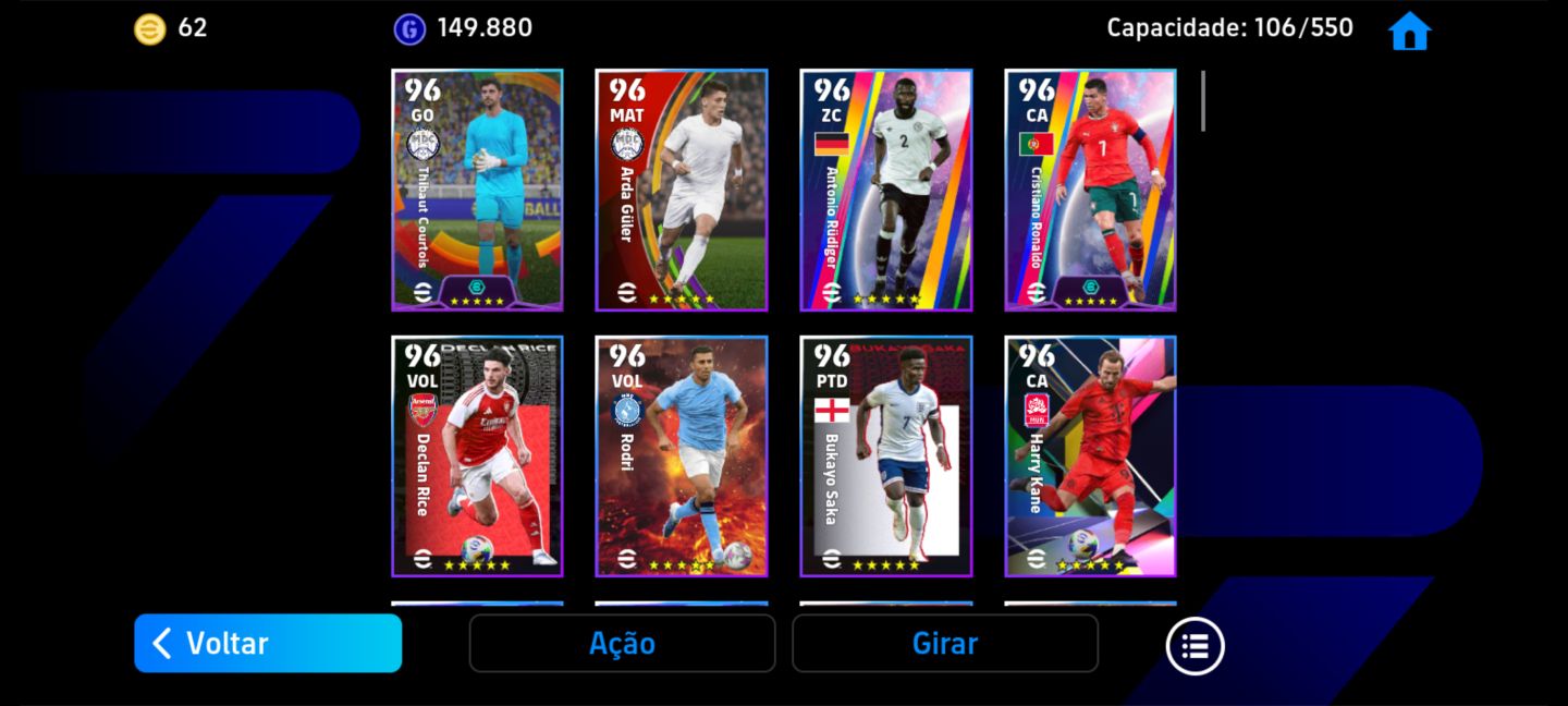 Conta de efootball completinha do Buffon e Hazard