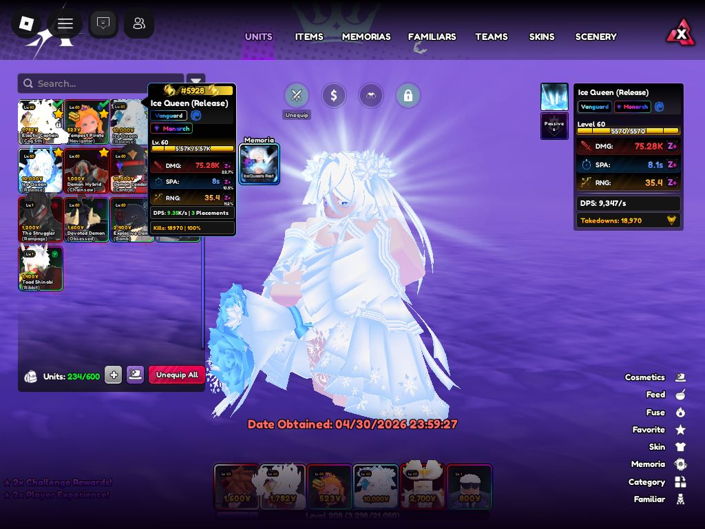 CONTA ANIMES VANGUARDS E ROBLOX (SHINYS, TRAIT RERROLS, UNIT SERIALIZADA E ETC.)