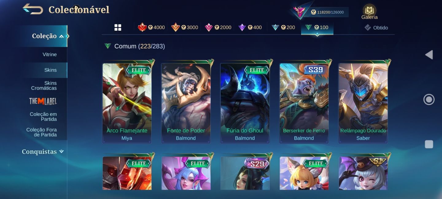 Conta mobile legends bang bang