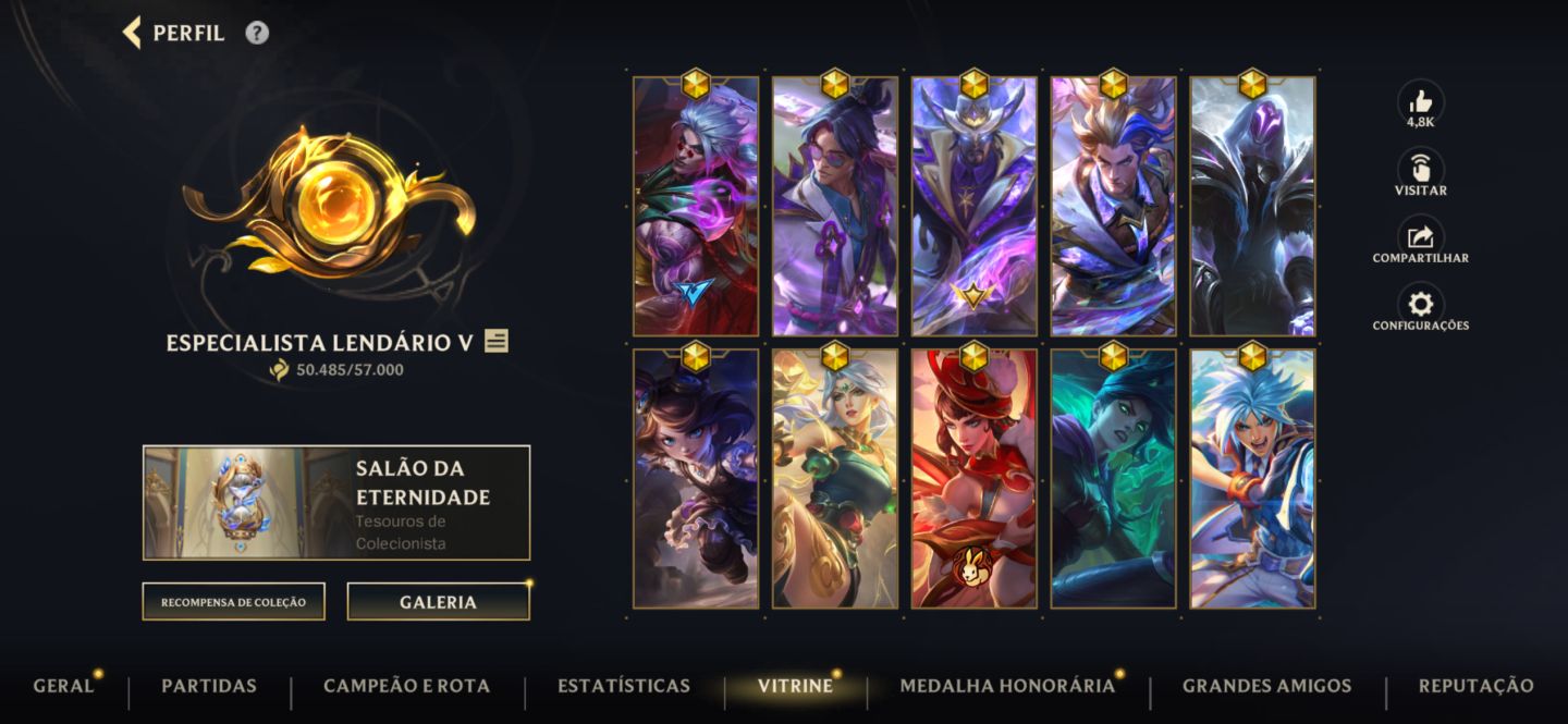 CONTA WILD RIFT DESAPEGO| 251 SKINS | 50K COLEÇÃO | MÍTICAS + PRESTÍGIO + SKINS