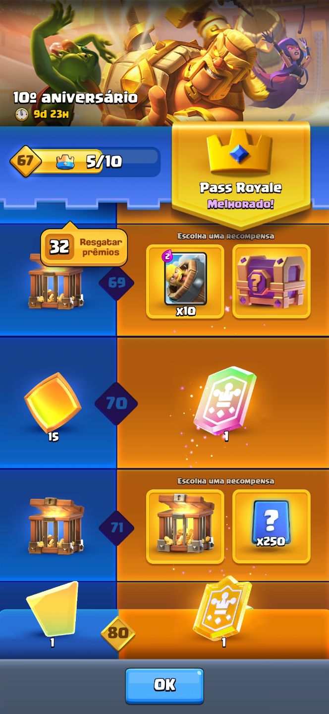 Conta clash veterana completa é passe atualizado