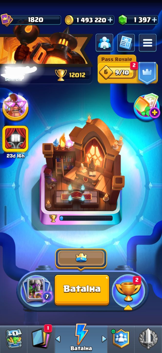 CONTA CLASH ROYALE :FULL Torre do Rei 16 | 17 Cartas Max 26 Evoluções 20 Skins