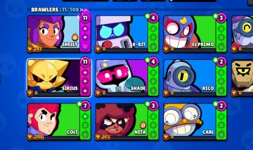 Conta brawl star iniciante com sirius lvl 11