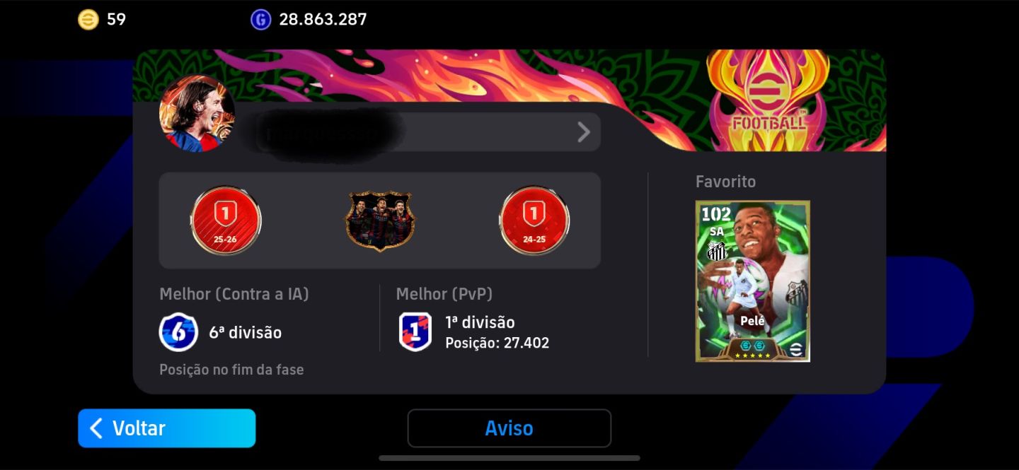 Conta de efootball, 3252 ov