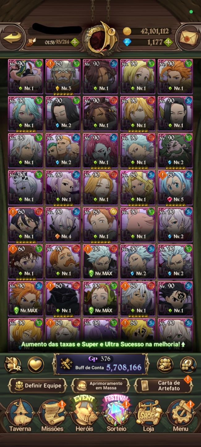 7ds 5.5m Ccbox / 2k diamantes / campeão 5