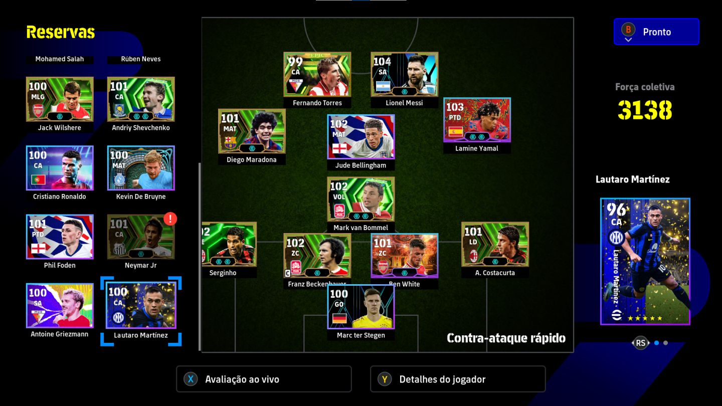 Conta Efootball (Steam) messi 104 e maradona 101 e compania