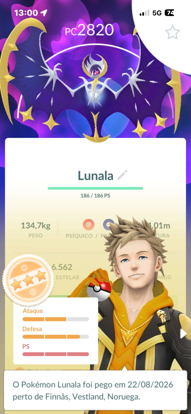 Conta Pokémon nível 30 com 5 shines/12 lendários garantidos e 200K de PE