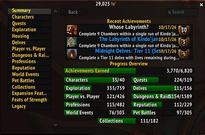 Cconta de world of warcraft com inumeras conquistas e montarias, teleportes...