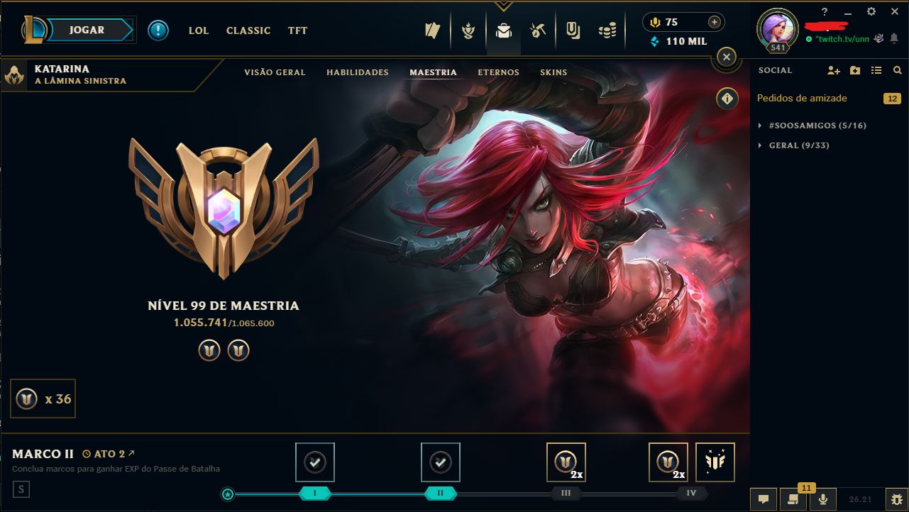 CONTA LVL 541, DIAMOND 2 COM 215 SKINS E TODOS PERSONAGEM
