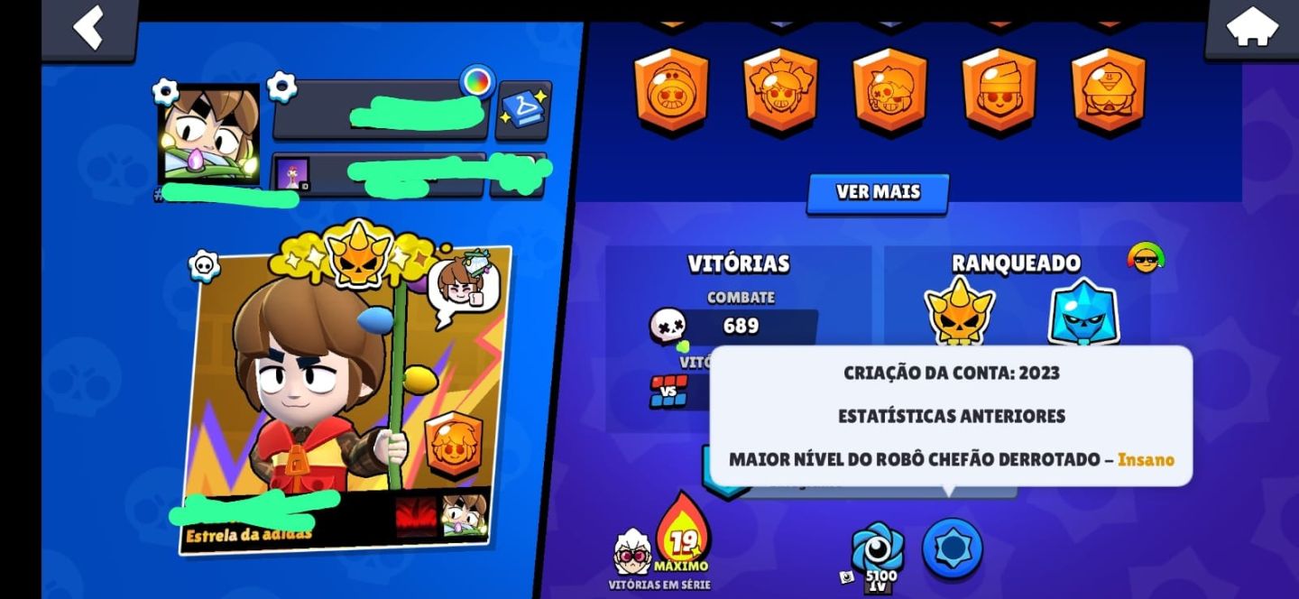 CONTA BRAWL STARS | 73 BRAWLERS + 11 HIPERCARGAS