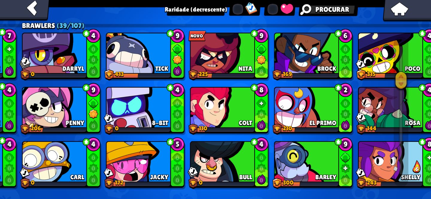 Conta com vários brawlers