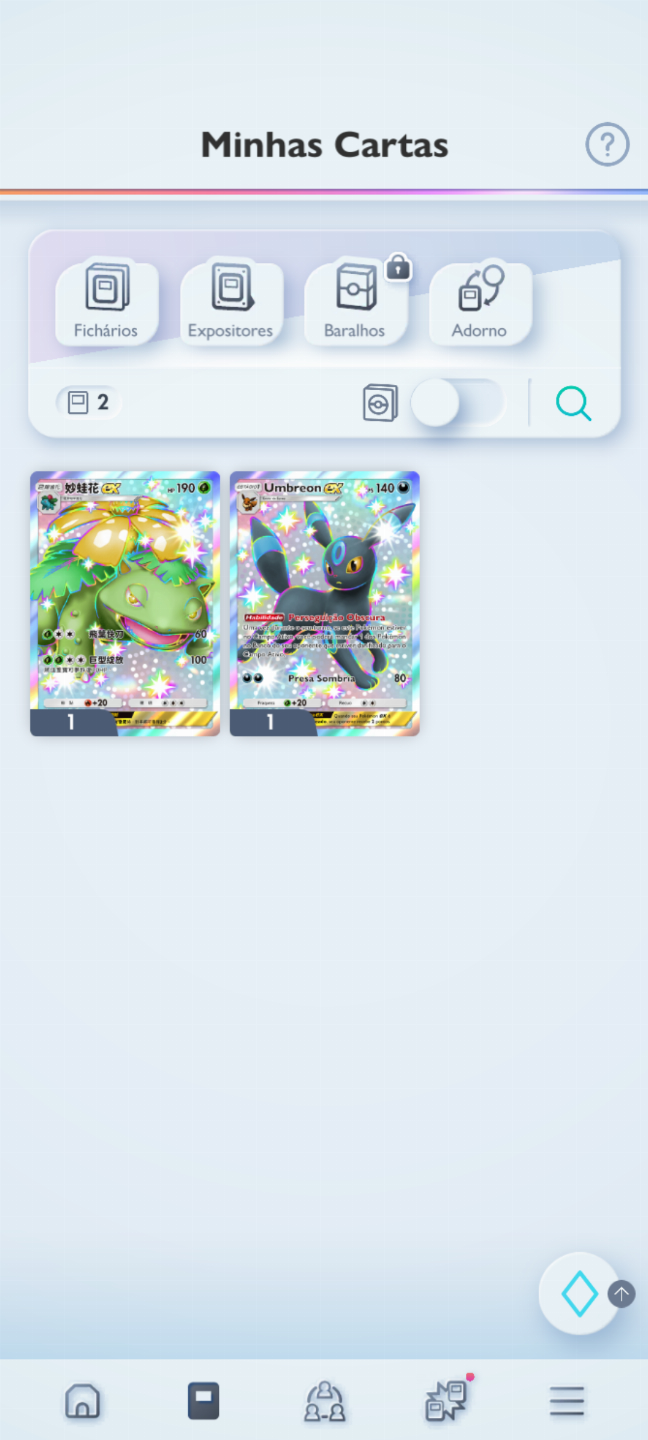 Conta Pokémon TCG - NV 19 com mais de 1,2k cartas, com muitos Shinys e Full Art