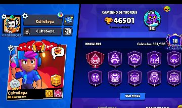 CONTA BRAWL STARS MUITO RARA + BONUS: CLASH ROYALE + SHELLY ESTELAR