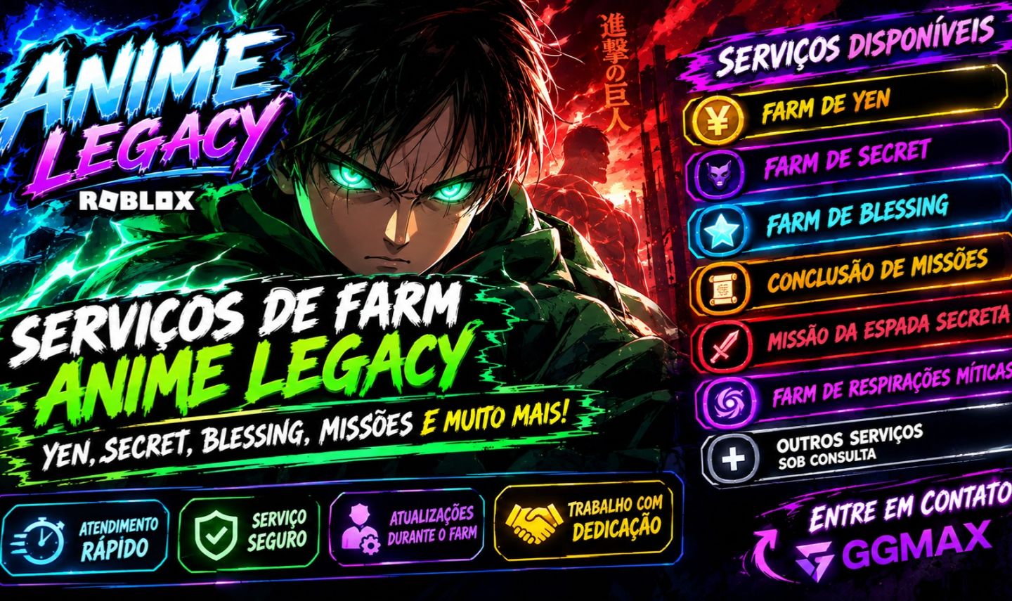 ANIME LEGACY | SERVIÇOS DE FARM | YEN, SECRET, BLESSING, MISSÕES E MUITO MAIS