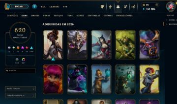CONTA RIOT COMPLETA | LOL 620 SKINS + 427 CROMAS | LVL 775 | VALORANT SKINS