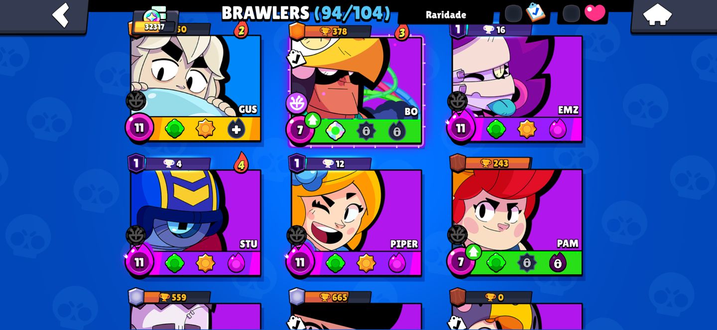 Conta de Braw Stars,97 brawlers,32k troféus.