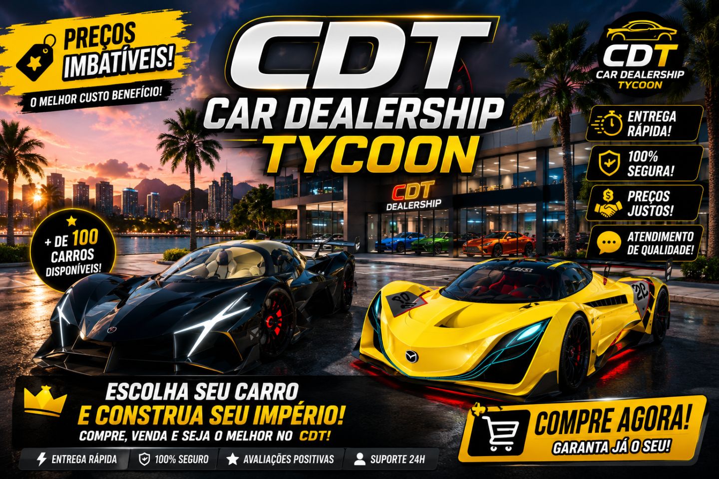 CDT | 80% OFF JUNHO [CARROS] - ENTREGA RÁPIDA! CAR DEALERSHIP TYCOON