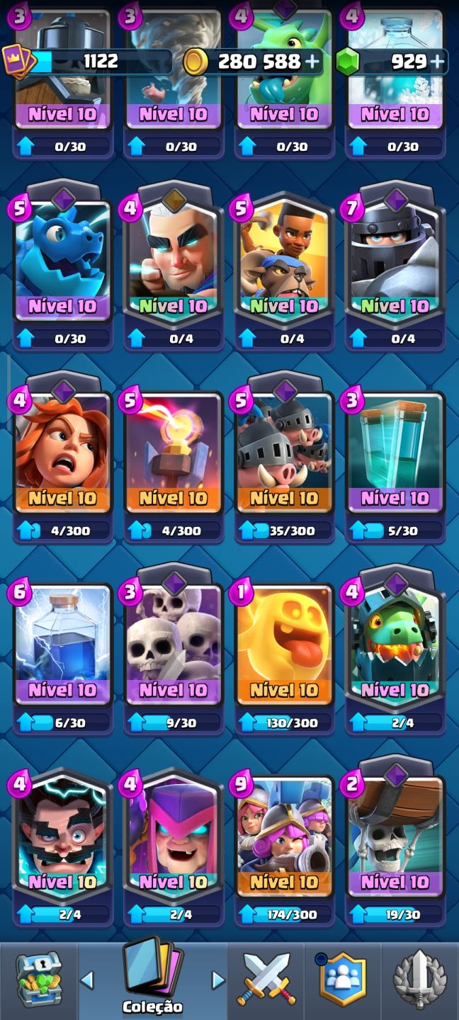 CONTA CLASH ROYALE | BRUXA EVOLUÍDA LVL 14 | 7241 TROFÉUS | 929 GEMAS + 280.588$