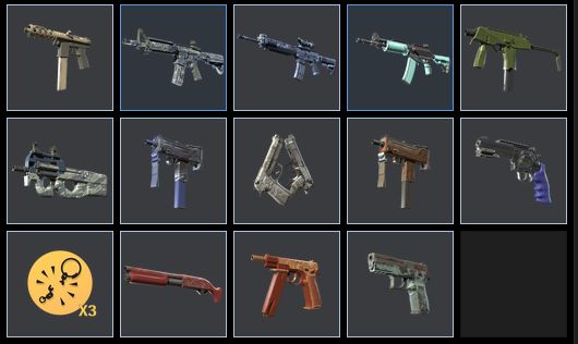 Inventario completo ou skins de cs2