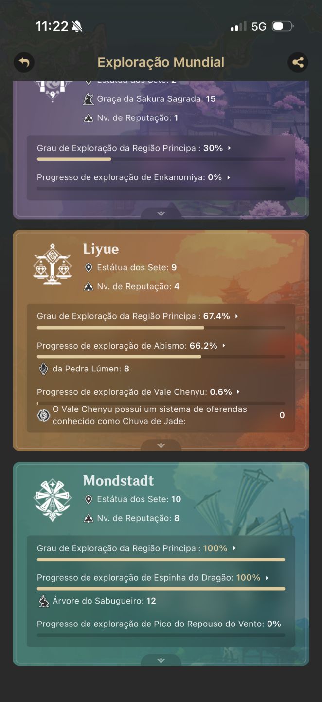 CONTA DE GENSHIN ANTIGA E COM MUITOS T5