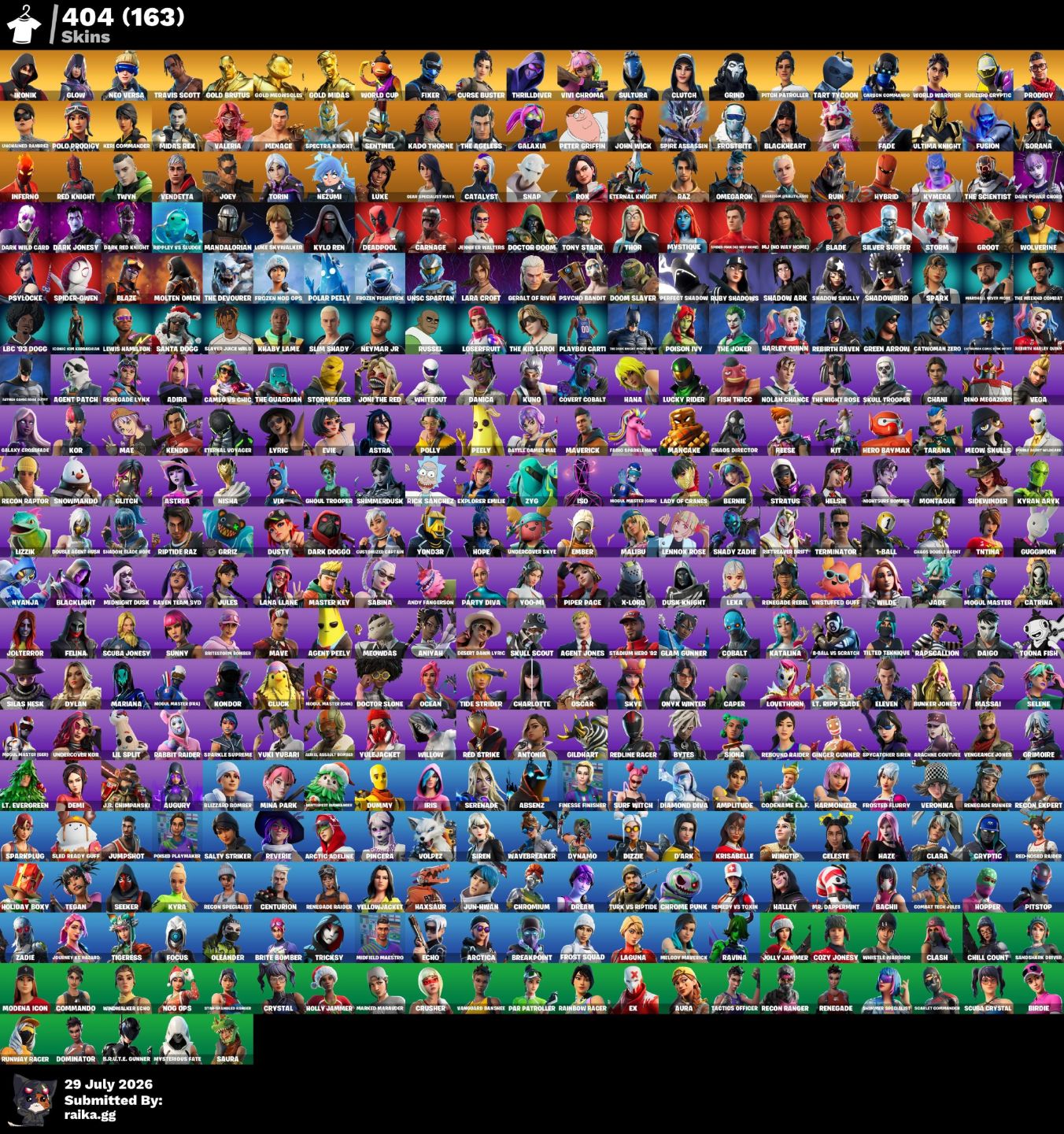 Conta fortnite com muitas skins e muitos itens raros(minty,ikonik,glow e travis