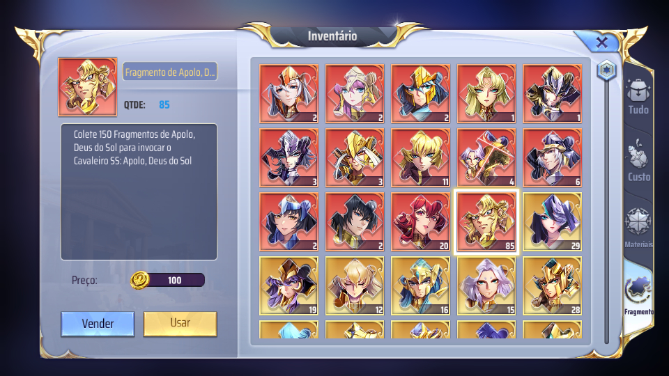 Conta Saint Seiya Awakening Serv.141 Vem com Shura DC reparado