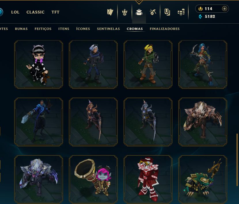SKIN SHACORINGA + [ QUASE 130 SKINS HABILITADAS ] + 10 SKINS VITORIOSAS RARAS!!!