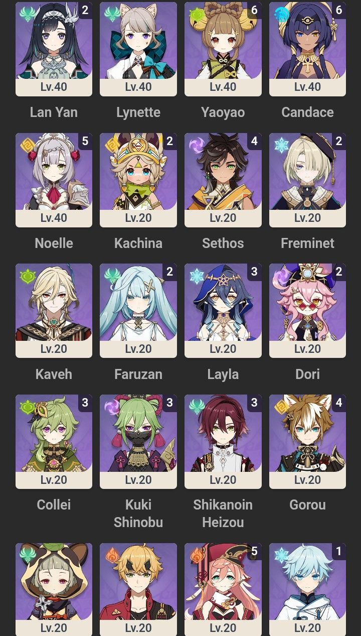 CONTA GENSHIN/ AR 60/ 67 PERSONAGEM no total / 20 personagem 5 estrelas