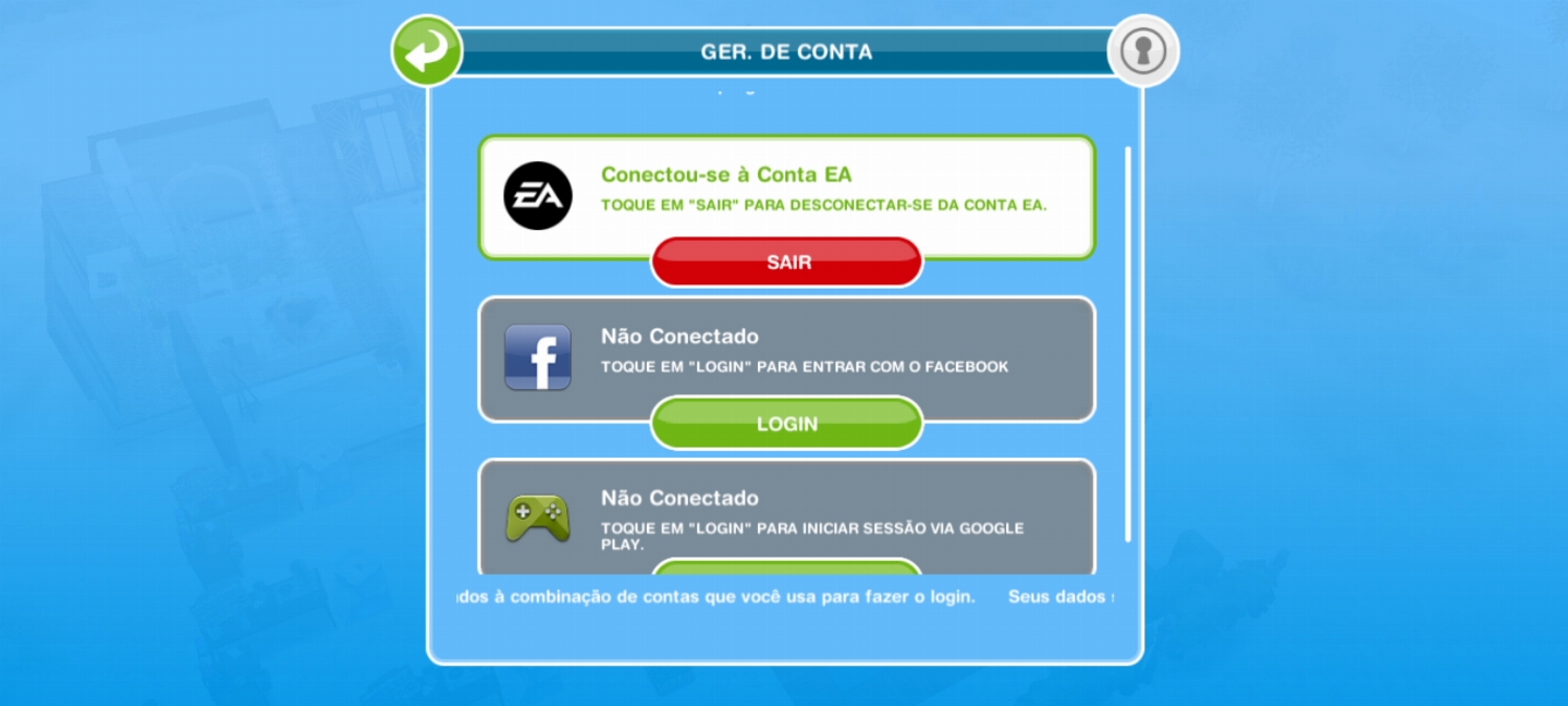 CONTAS THE SIMS FREEPLAY (FULL ACESSO)