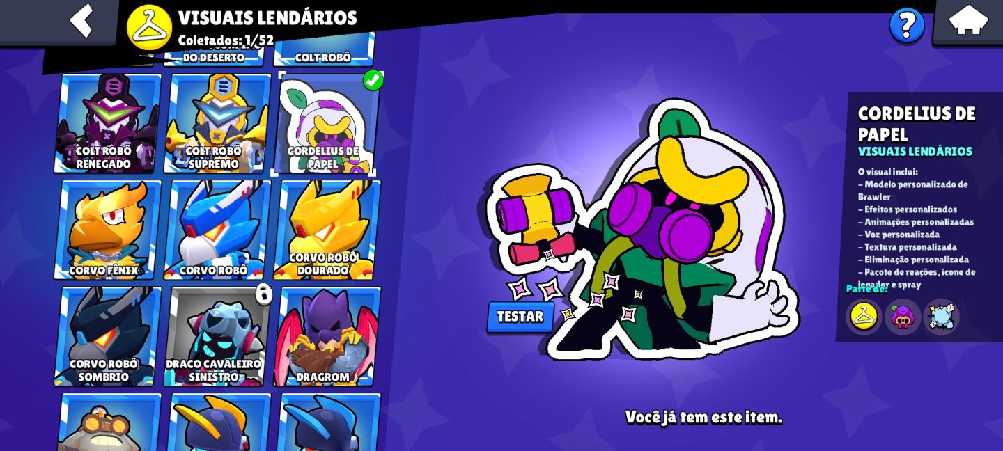 [BRAWL STARS] CONTA COM 75 BRAWLERS, 4 LENDÁRIOS, 9K DE TROFÉUS E VÁRIAS SKINS!