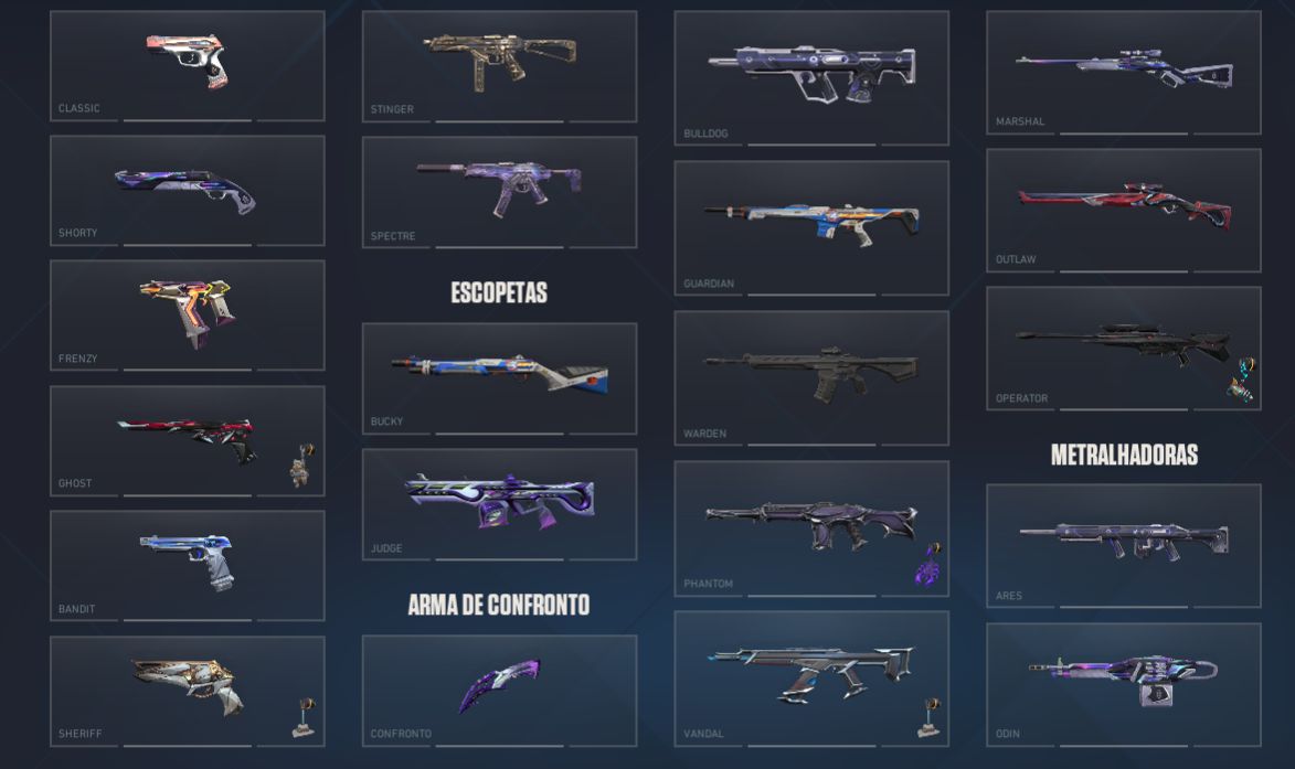 Conta do valorant com skins que não aparecem na loja normalmente