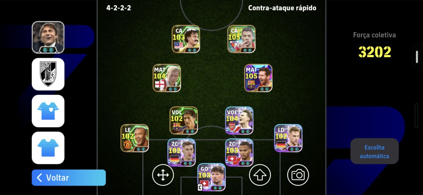 CONTA eFOOTBALL 3202 FC | MESSI 105 + ELENCO 102105 | CONTA MUITO FORTE