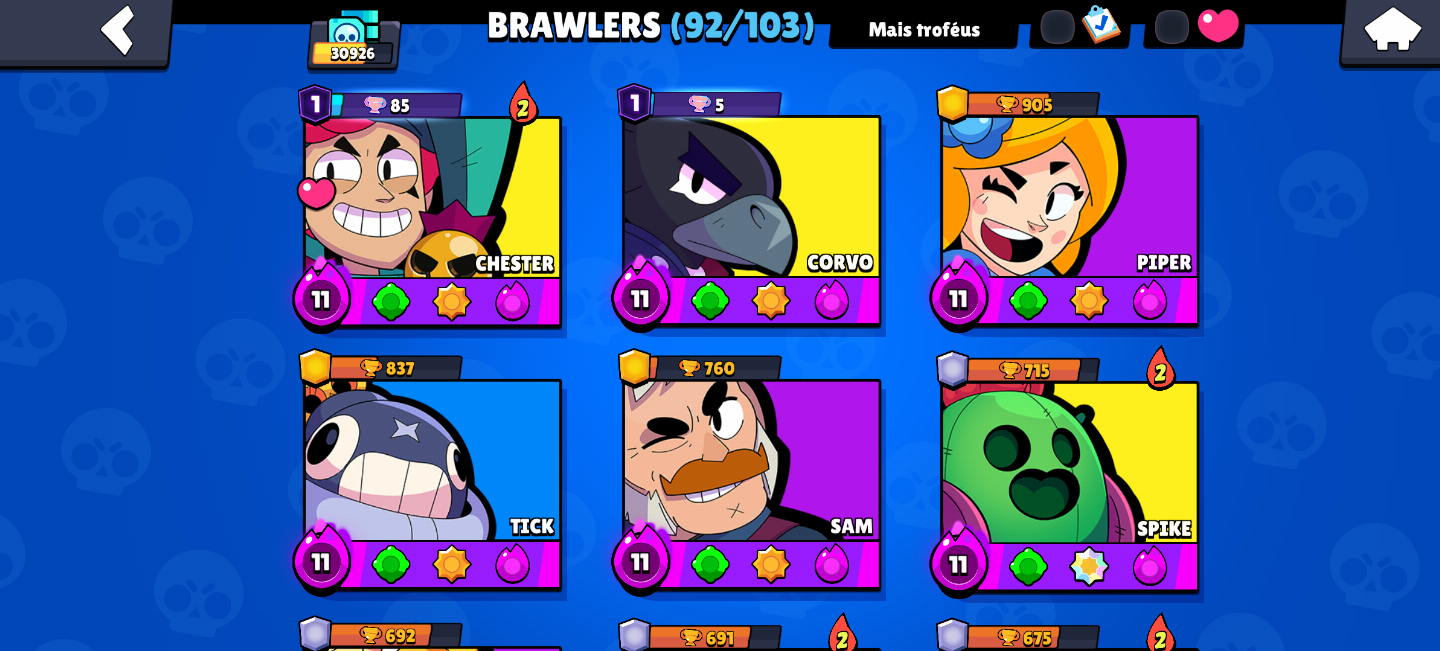 Conta brawl stars com Full acesso, criada em 2018, com Shelly estelar