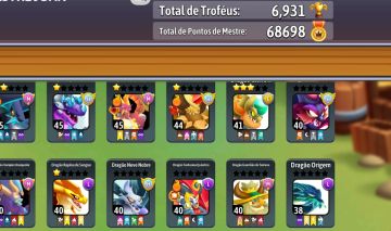Conta de dragon city rara com 7 dragões heroicos nível 68