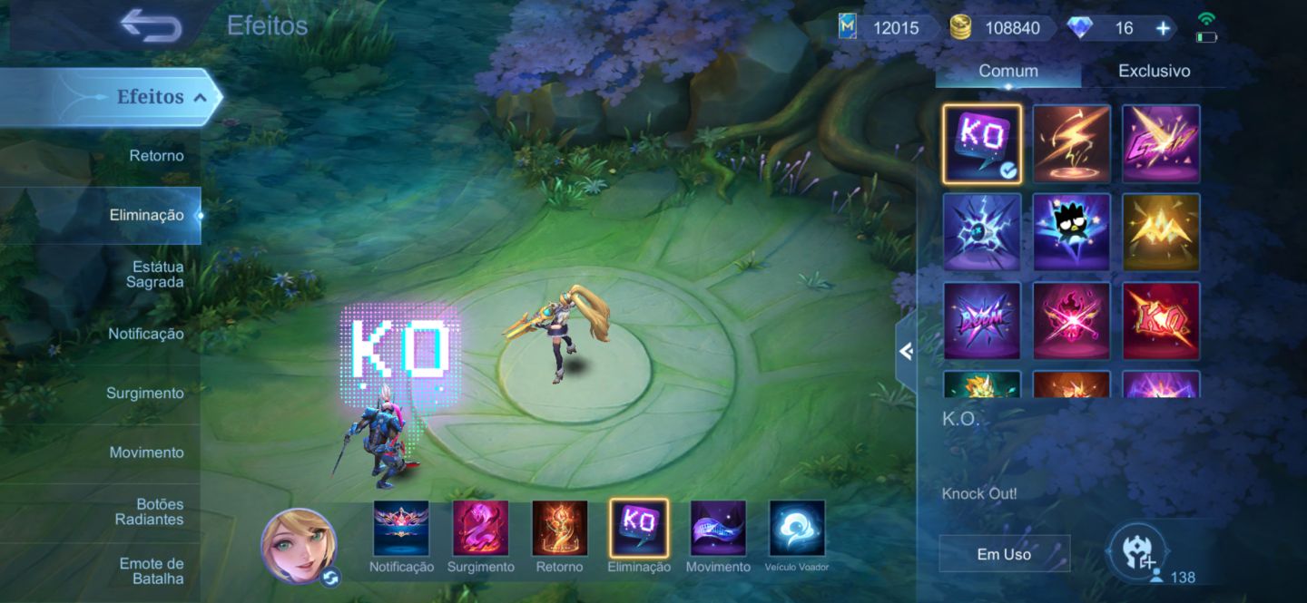 Conta MLBB com skins exclusivas como KOF, Jujutsu KAISEN e outras skins raras