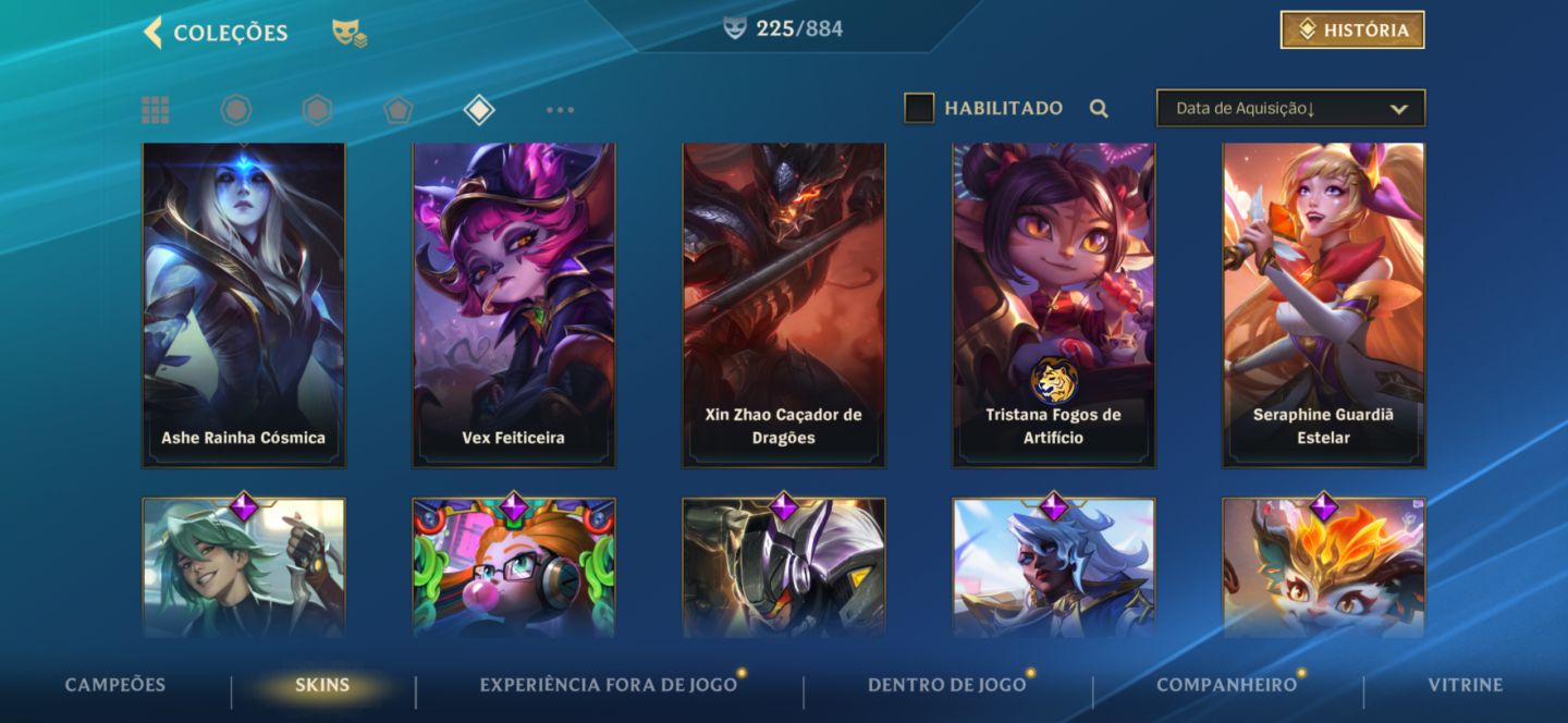 CONTA MAIN ADC + DE 200 SKINS INCLUINDO AKALI PRESTÍGIO