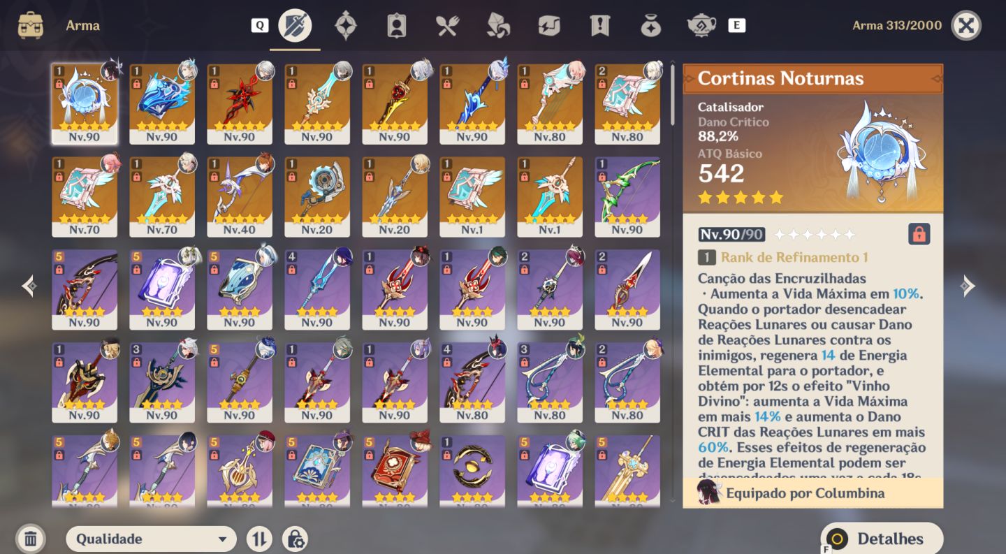 CONTA GENSHIN 35 T5 + SKINS, ARMAS 5 E CONTA HSR DE BRINDE!!