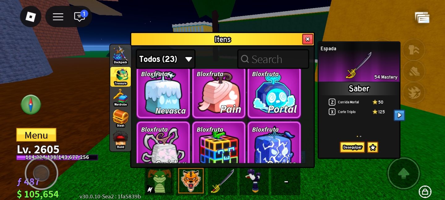 Conta BLOX FRUIT LV.2605 com Tiger AD!!